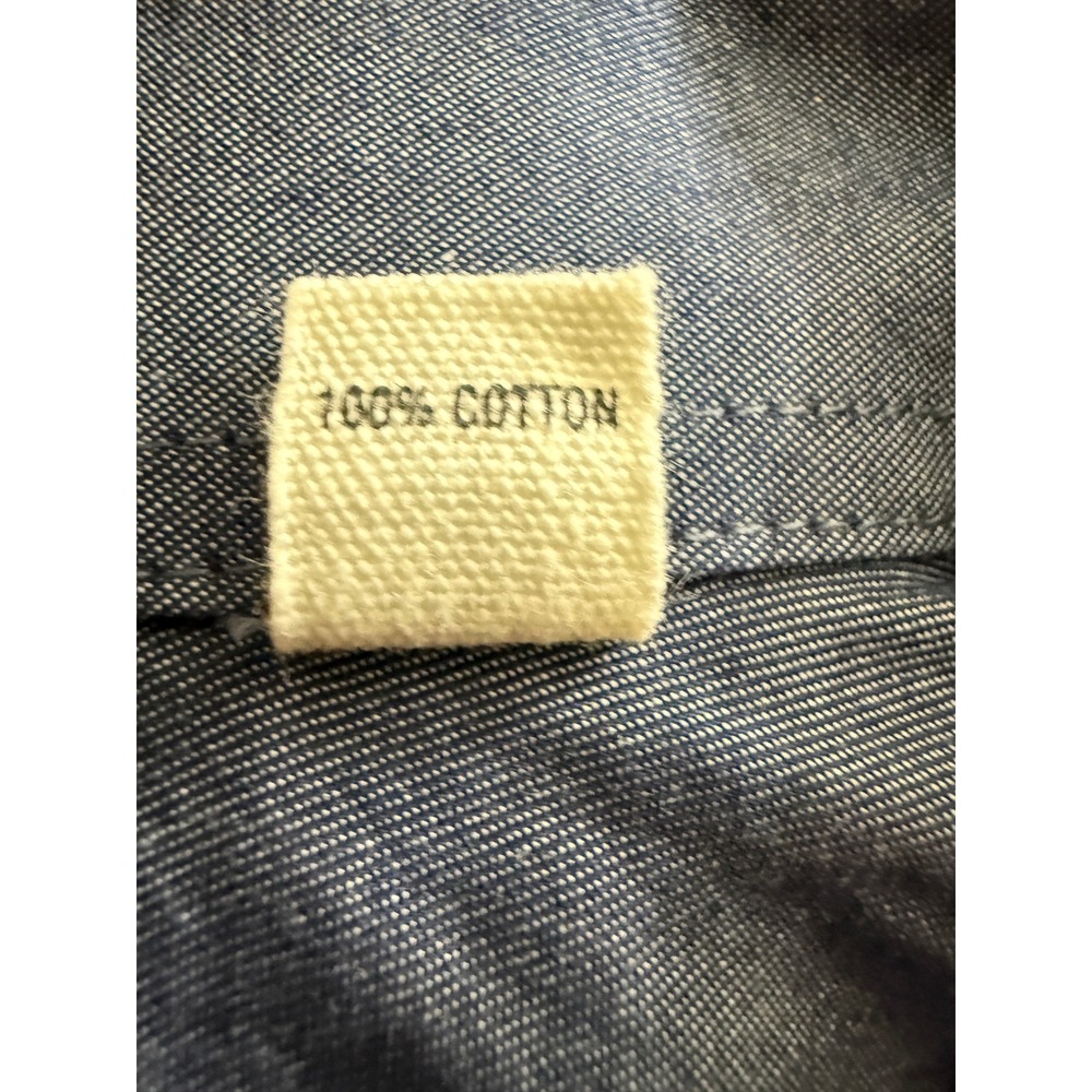 Todd Snyder Mens Blue Cotton Chambray Button Down Shirt 15.5 32/33 Long Sleeve - Picture 7 of 8